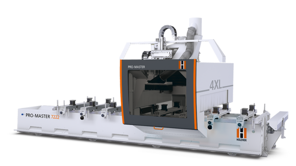 3- oder 4-Achs CNC Bearbeitungscenter von HOLZHER schafft auch schwerste Bearbeitungen von Massivholz und Sondermaterialien 3- oder 4-Achsen CNC Bearbeitungszentrum für die Holzbearbeitung: massive Bauart, höchste Flexibilität